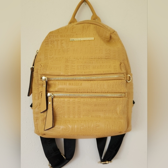 Steve Madden Mustard Yellow Midsize/Mini Backpack Excellent Condition - Picture 1 of 13